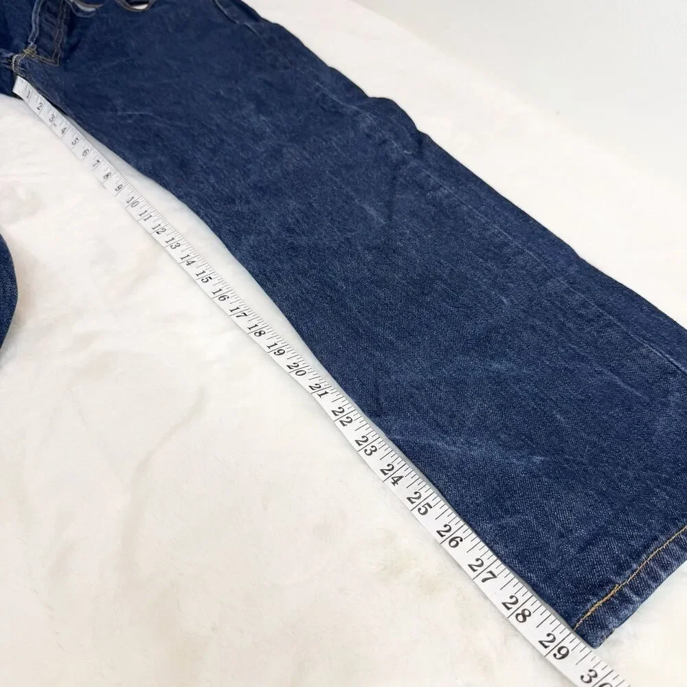 Levi’s 501 Straight Leg Cotton Rigid Denim Blue Jeans Button Fly Men’s 38x32